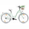 Goetze Style 26 Zoll Damen Citybike, Tiefeinsteiger, 1-Gang, Rücktrittbremse, LED-Beleuchtung, Gepäckträger, Komfortsattel, Schutzbleche, Rattankorb mit Stoffeinsatz, Hollandrad für Stadt & Einkauf!