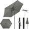 WOLTU Somrilla de Jardin Ø240 cm, Parasol Grande con Manivela y Mecanismo de Inclinación, Parasol Anti UV para Playa Terraza Piscina Mercado y Patio, Gris Oscuro