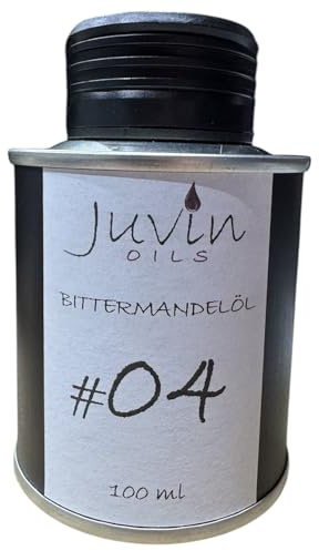 #04 JUVIN Bittermandelöl, Mandelöl, blausäurefrei, 100ml in Weißblechdose, sortenrein und unbehandelt