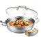 DELARLOCHEF Cazuela acero inox 35cm robusta – Multicapa, lavavajillas seguro & capacidad para 10-12 – Listo para grandes reuniones