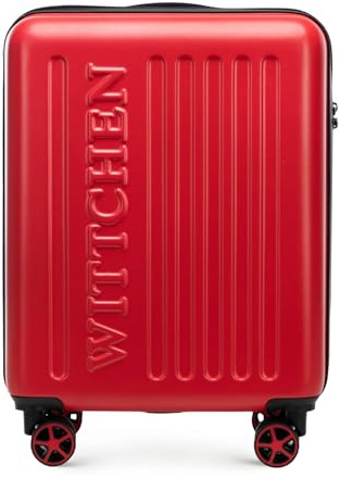 WITTCHEN Urban Line | 54x39x 20 cm | Kabinenkoffer Handgepäck Kleiner Koffer | City Break | Bordgepäck ABS Teleskopgriff Zahlenschloss 4 Doppelrollen |Rot