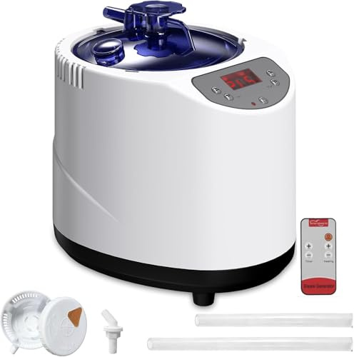 MQFORU Sauna Steamer, 3L 1200W Portable Sauna with 304 Stainless Steel Liner, Steam Heater with Protection for Sauna, Remote Control, 99 Min Timer, 15 Heating Levels, Sauna Accessories for Home Sauna