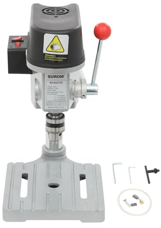 Mini Tischbohrmaschine Profi, 340W Ständerbohrmaschine Klein mit 3-stufiger Geschwindigkeit, Präziser Bohrständer für DIY Handwerk/Modellbau/Werkstatt, Elektrische Säulenbohrmaschine