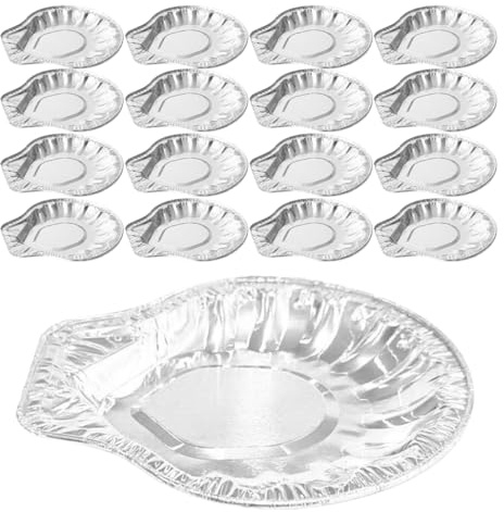 Hemobllo 100 Barquettes Jetables en Aluminium en Forme De Coquille Assiettes De Service À Huîtres Plateaux À Coquilles Saint- pour Four Barbecue Grillades Et Fruits De Mer