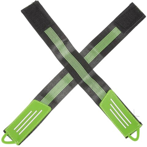 Abaodam Elastische Hosenbein Fixierbänder 1 Paar Robustes Elastisches Material Leuchtendes Grün Vielseitige Camping und Outdoor Gamaschen für Wanderung und Radfahren