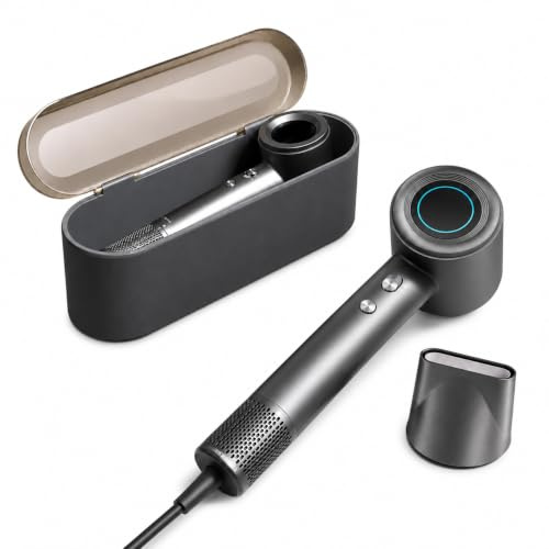 BOWEI Ionen Haartrockner mit Premium PU Hartschalenetui | Schnell trockenes, glatteres Haar, weniger Frizz, 375 g leicht, 59 dB leise, sanfte intelligente Temperaturkontrolle