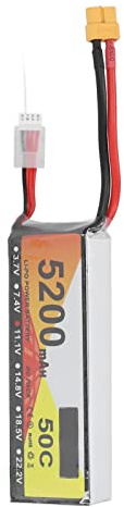 Alomejor Batterie Lipo RC 11.1V 5200mAh 50C, Taux de Décharge 3S 1P avec Connecteur XT60, pour Voitures RC, Camions, échelle 1/8 1/10 FPV Racing Quadcopter