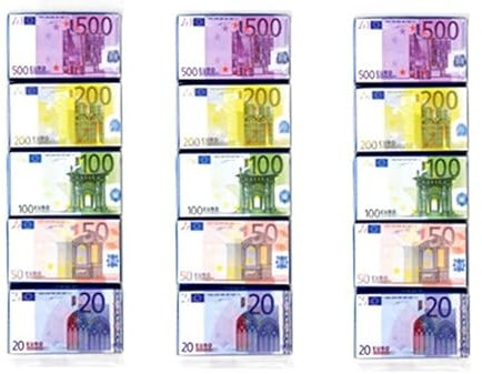 Schokolade EURO-Banknoten Mischschok. 5x15g