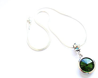 Liberty Charms 'May Birthstone' Sterling Silver Necklace with Silver Plated 18mm Pendant