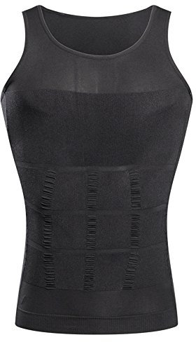 BaronHong Gynäkomastie Kompression Shirt Weste zu verbergen Mann Boobs Moobs Abnehmen Männer Shapewear Flatten Ganze Abdomen (grau, XXL)