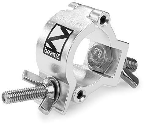 Beamz BC3575 Compact Half Coupler Clamp, 75kg Load Capacity, Slimline Heavy-Duty Lighting Truss Clamp for Stage and Theatrical Rigging Mounts