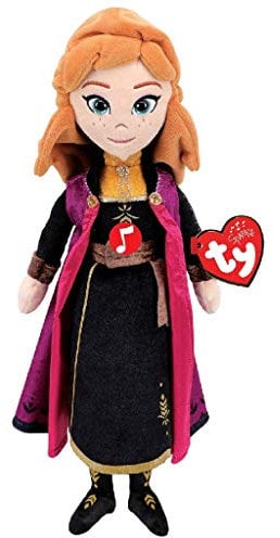 Ty Anna Frozen 2 Elsa Princess M/Sound - Beanie Med 2 Plüschtier mit Ton, Mehrfarbig, One Size