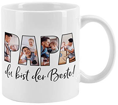 Herz & Heim® Kreative Fototasse mit eigenen Bildern für den besten Papa selbst gestalten