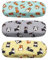 JAVOedge Brillenetui mit bedrucktem Muster, strapazierfähig, harte Klapphülle mit Mikrofasertuch, Hund - Style a, 3 Pack
