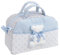 FILET - Beauty Case avec Poignées et Fermeture Éclair, avec Broderie en Forme d’Ourson, en Coton Rembourré, Idéal pour Les Produits pour l’Entretien du Bébé, 100% Made in Italy, Couleur Gris et Bleu