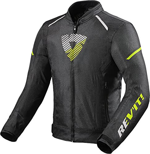 Revit Sprint H20 Motorrad Textiljacke (Black/Neon/Yellow,L)