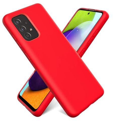 CoolGadget Schutzhülle TPU für Samsung Galaxy A52 / A52 5G / A52S 5G, Silikonhülle, stoßfest, Kratzfest, kabelloses Laden, weiche Innenseite, Rot