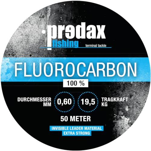Predax Angelschnur zum Binden von Vorfächern zum Raubfischangeln 0,60mm 19,5kg Fluorocarbonschnur