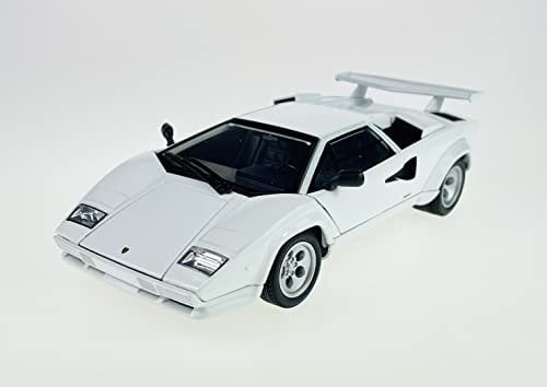 Welly Modell Auto Kompatibel mit Lamborghini Countach LP 500 S Weiss ca 1/24 Metall Modell Auto Die Cast Neu im Kasten