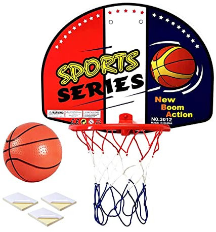 Xwin Sportseries Kids Wall Mounted Basketball Hoop Set, with Basketball and Net - Kids Indoor Outdoor Sports Games Sport Basketball Toys Gift for Boys Girls Age 3 4 5 6 7 8 9 10 11 12 Years