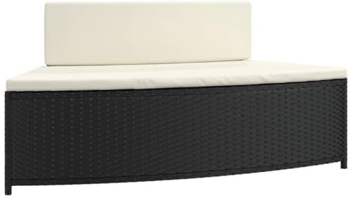 vidaXL Whirlpool Bank 2 STK., Whirlpool Sitzbank mit Auflagen, Whirlpool Ausrüstung mit 2 Sitzkissen 2 Rückenkissen, Whirlpool Zubehör Whirlpoolbedarf, Schwarz Poly Rattan
