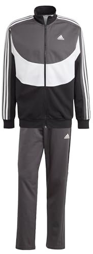 adidas Herren Colorblock Track Suit, Black/White/Grey Six, S