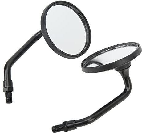 Universal Motorrad Rückspiegel, Ports Seitenspiegel, Universal Rückspiegel 3,4 Zoll Breite N Lenker Rückspiegel oder Motorrad Spiegel (Schwarz)