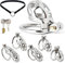 ScreaAss 316L Edelstahl 3D Peniskäfig 5 Größen Atmungsaktiver Keuschheitskäfig Herren Mit Gürtel, Umschnall Metall Keuschheitsgürtel Cock Cage SM Bondage Keuschheit Sex Toys Für Männer,Silber/m,43mm