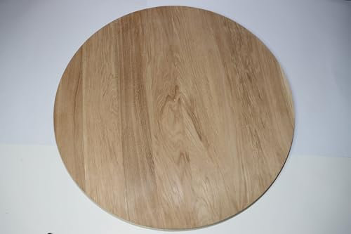 Tischplatte rund in Eiche massiv, 4cm stark, runde Holzplatte, Eiche Tischplatte (Durchmesser 110cm)