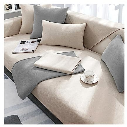 Awoyep Chenille Sofabezug, Sofabezug Ecksofa L Form, Couch Überzug U Form, Rutschfester Sofa Überzug 1/2/3/4 Sitzer, Sofaschoner, Chenille Couchbezug (Color : C, Size : 90 x 240 cm)