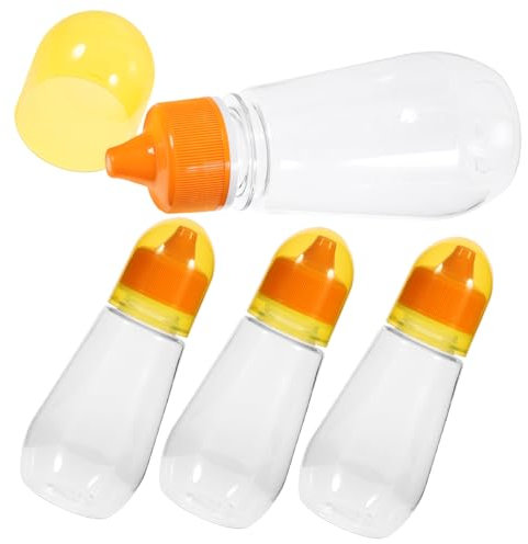 NAMOARLY 4 Stücke Wiederverwendbare Honiggl ser Aus Tragbare Quetschflaschen für Sirup Agavendicksaft und Dattelsirup Gewürzspender für Küche und Grill