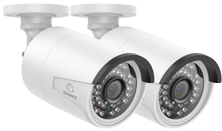 SANNCE 2 4K Telecamere da Esterno, 8MP Telecamera PoE Bullet IP con Riconoscimento Intelligente Persone/Veicolo, Audio Bidirezionale, IP66 Impermeabile, Visione Notturna IR