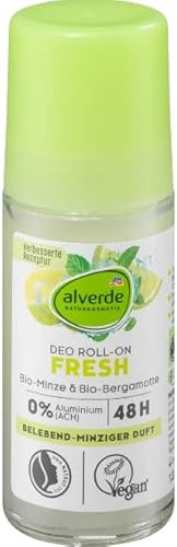 alverde NATURKOSMETIK Deo Roll-On Fresh Minze Bergamotte, 50 ml