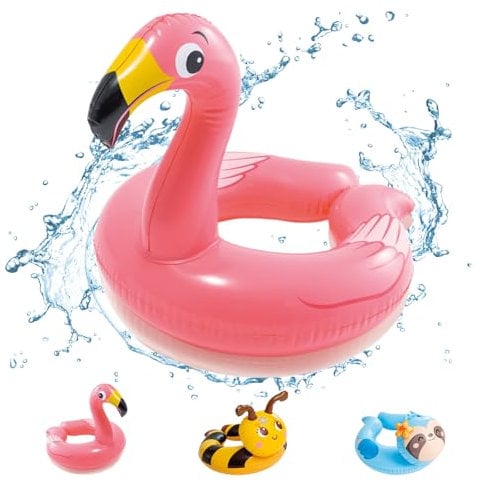 POPOYU Schwimmreifen Kinder 3-6 Jahre,Schwimmreifen Flamingo Kinder,Schwimmtiere für Den Pool,Aufblasbare Schwimmtiere Flamingo,Pool Tiere Aufblasbar Spielzeug für Schwimmbad-Party,Strand Partyzubehör