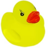 Badeente aus Gummi für Babys, wasser- und schmutzabweisend, Gummi-Tiere für Babys ab 6 Monaten, EU-zertifiziert (Baby Neongelb)