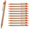 10 Kugelschreiber aus Recycling-Papier und Kunststoff Tom aus Weizenstroh orange einziehbar | farbiger Clip, Druckknopf und Spitze | blauschreibende austauschbare Mine | Büro, Schule | nachhaltig
