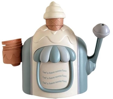 EHJRE Eisschaum Maker Badespielzeug, Eiscreme Kinder Schaum Badewannenspielzeug, Wasserspielzeug Kinder 2 Jahre Badewanne, Schaummaschine Badewanne Spielzeug Geschenk für Mädchen Junge, Blau