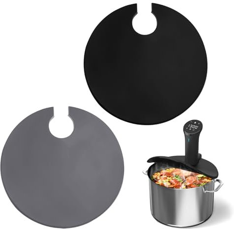 2 Pcs Sous Vide Lid for Pot, Sous Vide Precision Cooker Silicone Lids Compatible with Anova & Instant Pot, Prevent Water Evaporation and Retain Flavor
