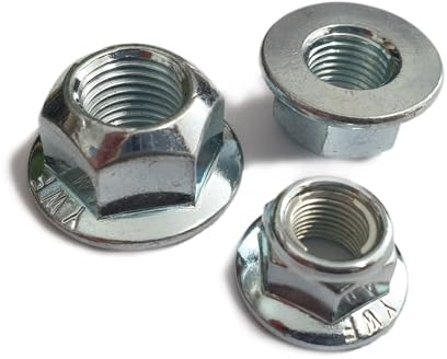 Metric Flange Lock Nuts, M12 x 1.25 Fine Thread, Grade 10.9, DIN6927, 10 Pack