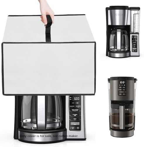 NUENSS-ROR Dust cover for Ninja Coffee Maker Waterproof Coffee Machine Cover Case for Ninja 12-Cup Programmable Coffee Brewer CE251/Ninja Programmable XL 14-Cup Coffee Maker DCM201BK (Silver)