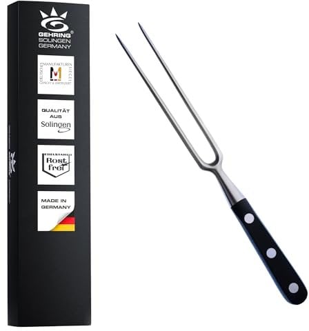 Gehring Solingen Classic Fleischgabel geschmiedet I Edelstahl Tranchiergabel 29 cm I Bratengabel I Grillgabel I Made in Germany