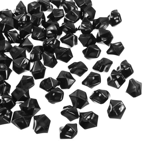 QUARKZMAN 800 Stück Fake Ice Rocks Acryl Schwarze Kristalle Edelsteine Glitzernde Crushed Ice Funkelnde Fake Diamanten für Vasenfüller