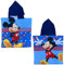 CARTOON Badeponcho für Kinder aus Polyester-Mikrofaser Größe 50 x 100 cm Strand Pool, Mickey Maus, Einheitsgröße