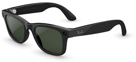 RAY-BAN Meta Gen 2 Wayfarer - AI Glasses for Men & Women - Shiny Black | 12MP Camera, 3K Ultra HD Video, Voice Command, Open-Ear Audio, 8H Battery, Meta AI App - Transitions® Clear to Green Lenses