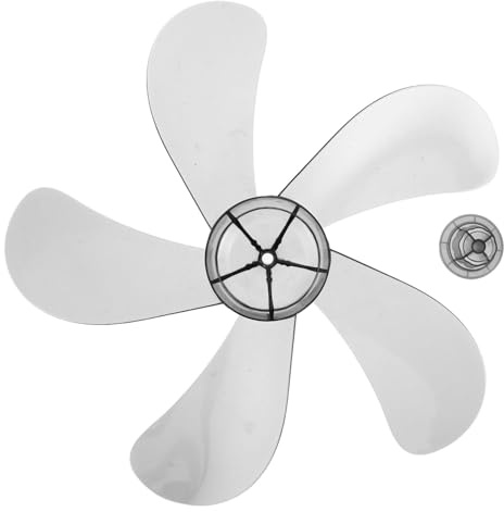 jojofuny Plastic Fan Blades Leaves Replacement for Pedestal and Table Electric Fans with Nut Cover Lightweight Design for Home and Office Cooling