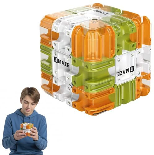 3D Labyrinth Würfel, 7x7x7cm Cube Kugellabyrinth Geduldspiel Für Erwachsene, Farbigem Zauberwürfel Lernspielzeug, Labyrinth Kugel Puzzl, Interaktives Spielzeug Ggeschenk für Party Geburtstage