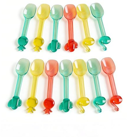 Mini Ice Cream Spoons – 27pcs Reusable Colorful Kids Gelato Spoons for Ice Cream & Dessert