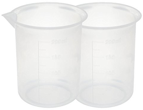 sourcingmap Kitchen Lab 200mL Plastic Measuring Cup Jug Pour Spout Container 2pcs