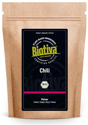 Biotiva Chile pimienta de Cayena molido - chile pimienta de Cayena 250 g - polvo molido fino (Cayena, Capsicum frutescens) - chile en polvo ardientemente picante