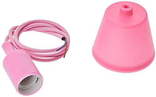 Jandei - Hängeleuchte Pendelleuchte Lampe, Höhenverstellbar Maximal 90cm. Silikonsockel mit E27 Lampefassung. Wohnzimmerdekoration, Zimmer, Schlafzimmer, Geschäftsräume. Farbe Rosa